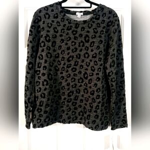 NWT - Crown & Ivy Leopard Crew Neck Long Sleeve Top Size S